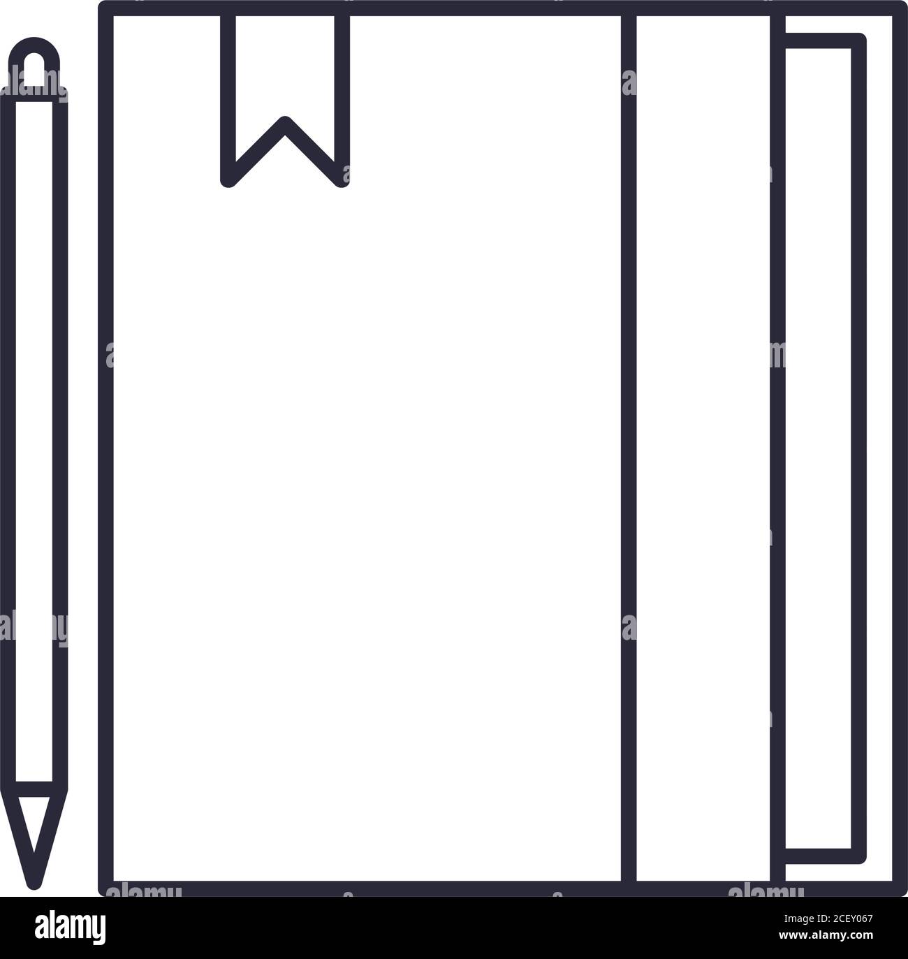 book with pen line style icon design, Education literature and read ...