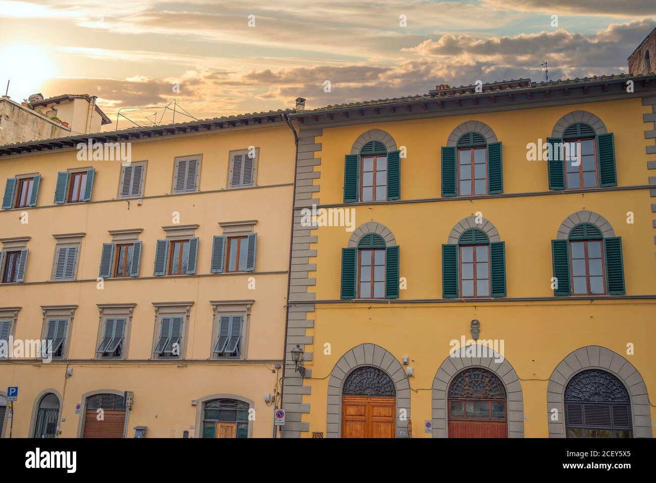 colored houses in the historic center of Rome. Italy Stock Photo - Alamy