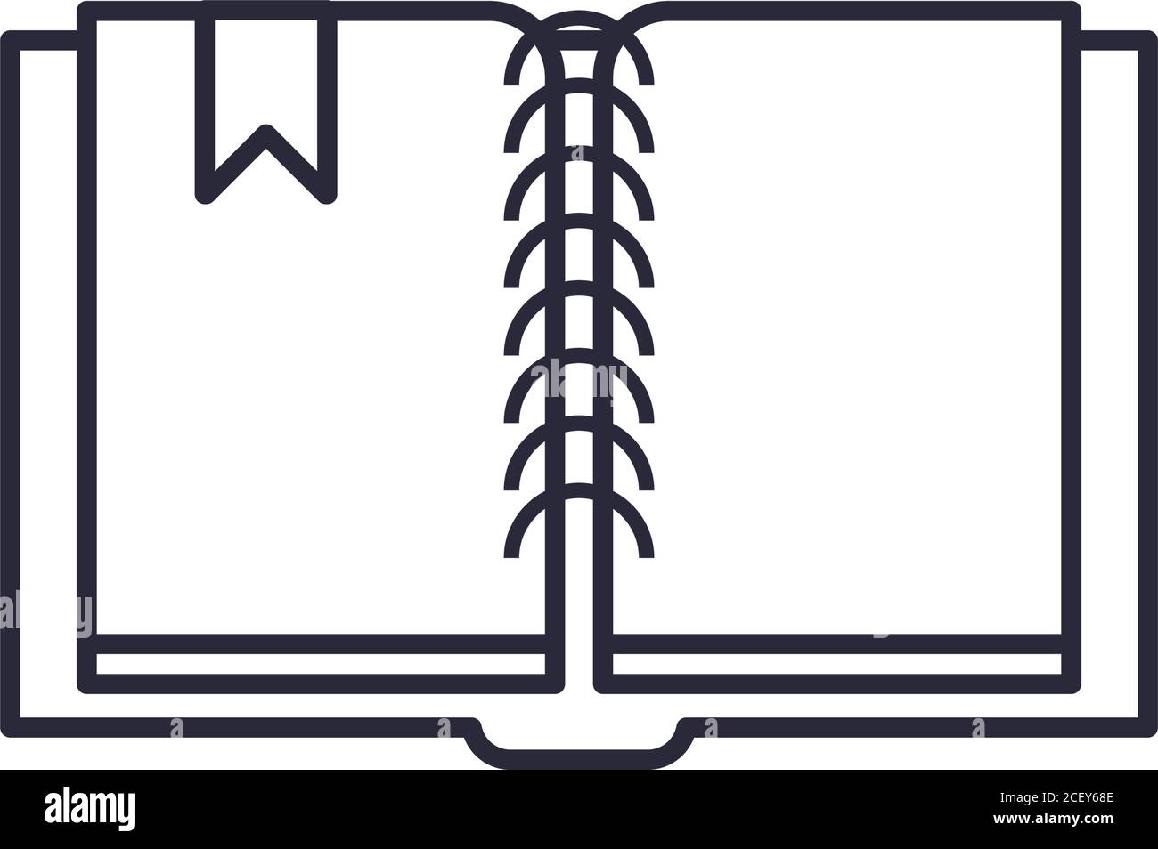 open book line style icon design, Education literature and read theme ...