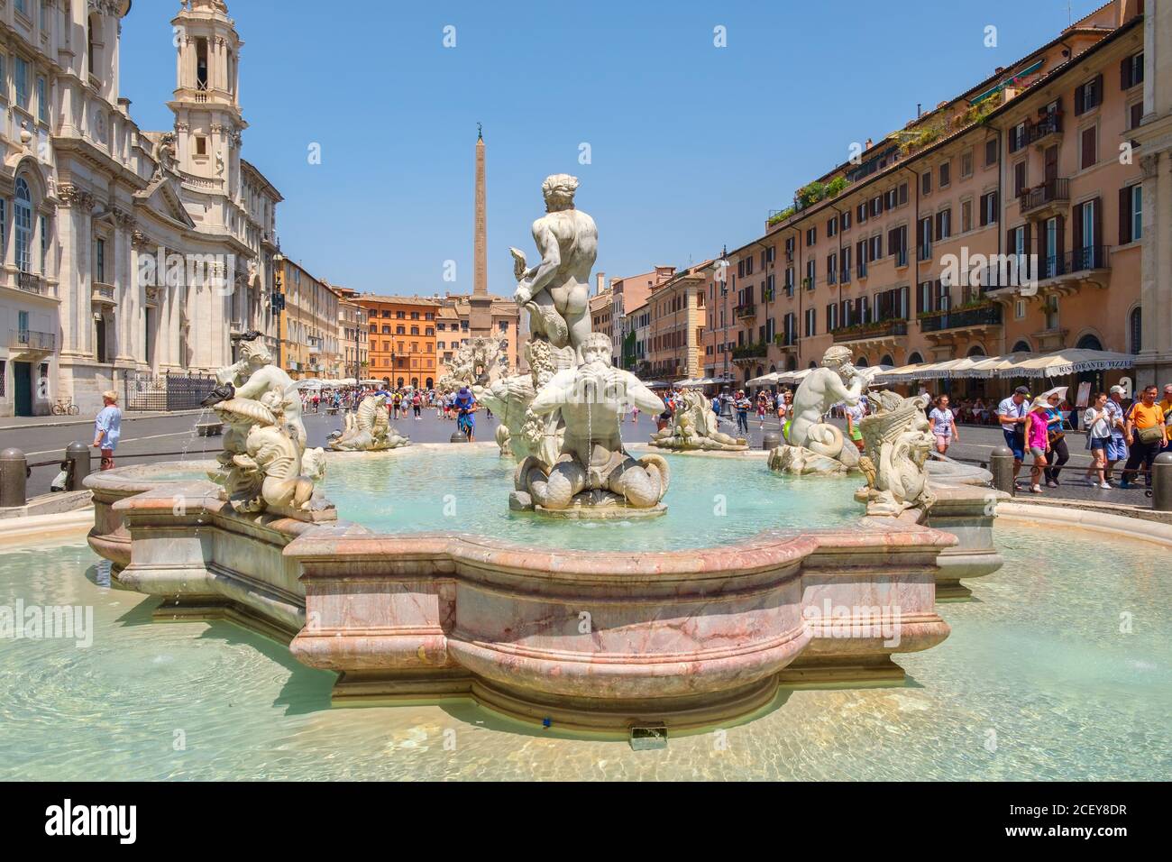 ROME,ITALY - JULY 21,2017 : Piazza Navona in Rome on a beautiful summer ...