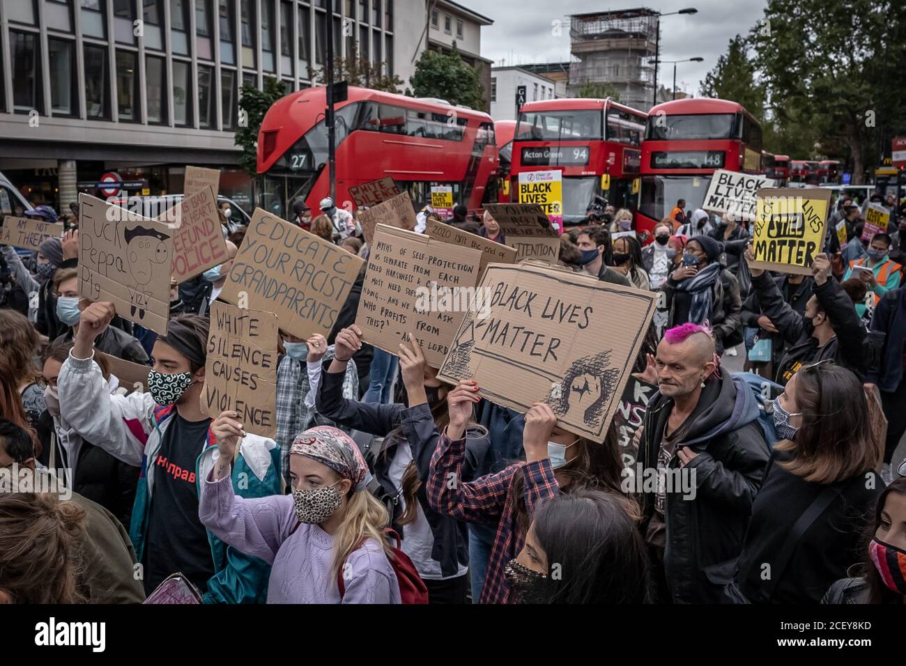 Taking The Initiative Party (TTIP) political party, inspired by the Black Lives Matter movement, protest marches from Notting Hill in London, UK. Stock Photo