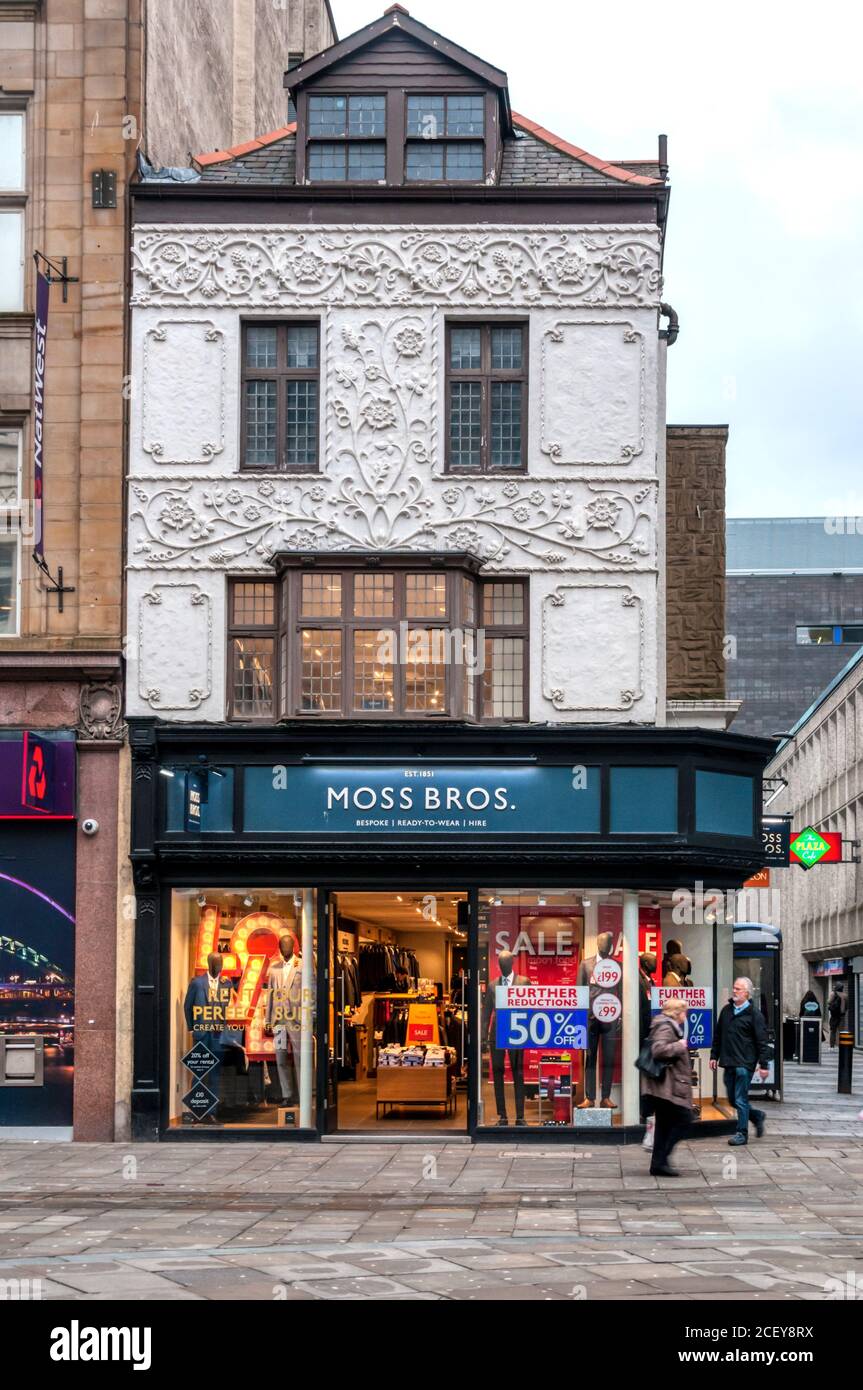 Moss Bros shop in Newcastle. Stock Photo