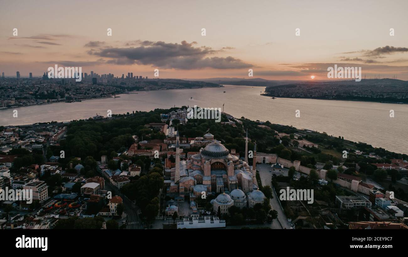 İstanbul Bosphorus view from drone Stock Photo - Alamy