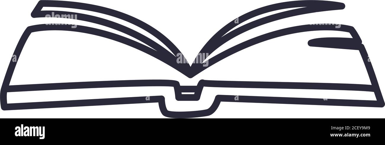 open book line style icon design, Education literature and read theme ...