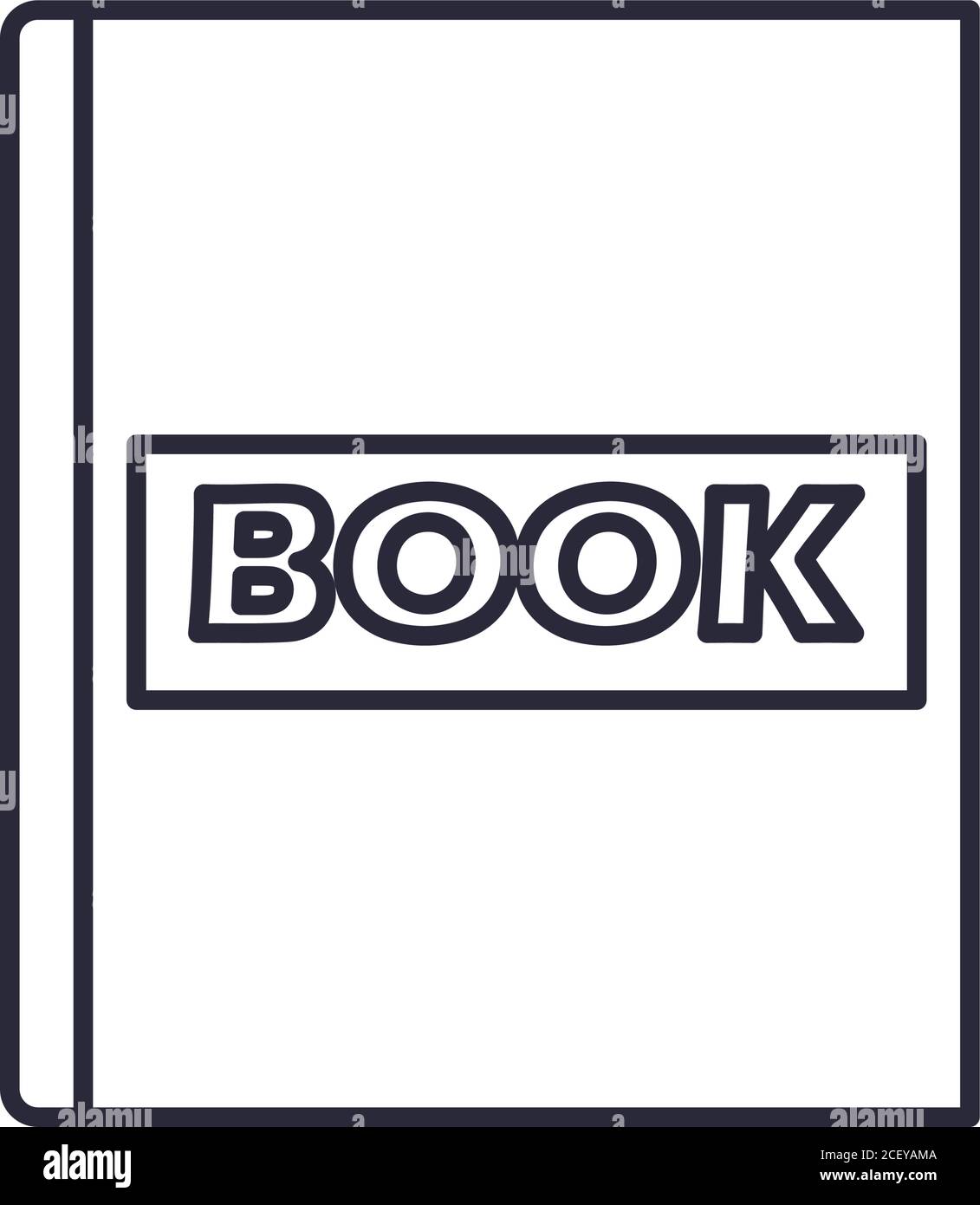 book line style icon design, Education literature and read theme Vector ...