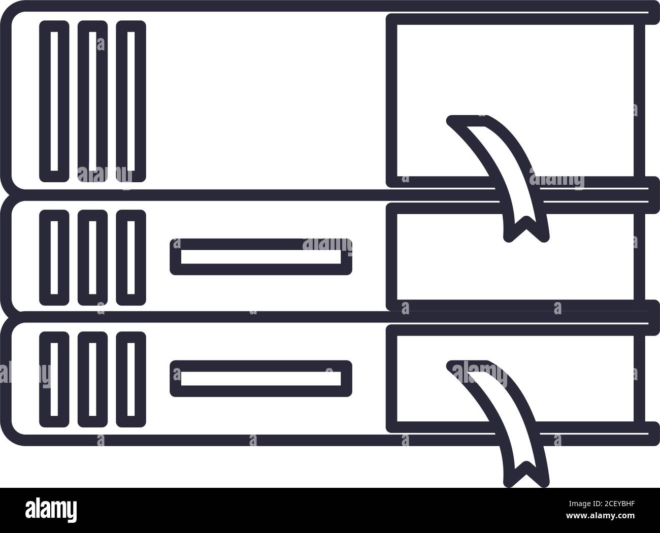 books line style icon design, Education literature and read theme ...