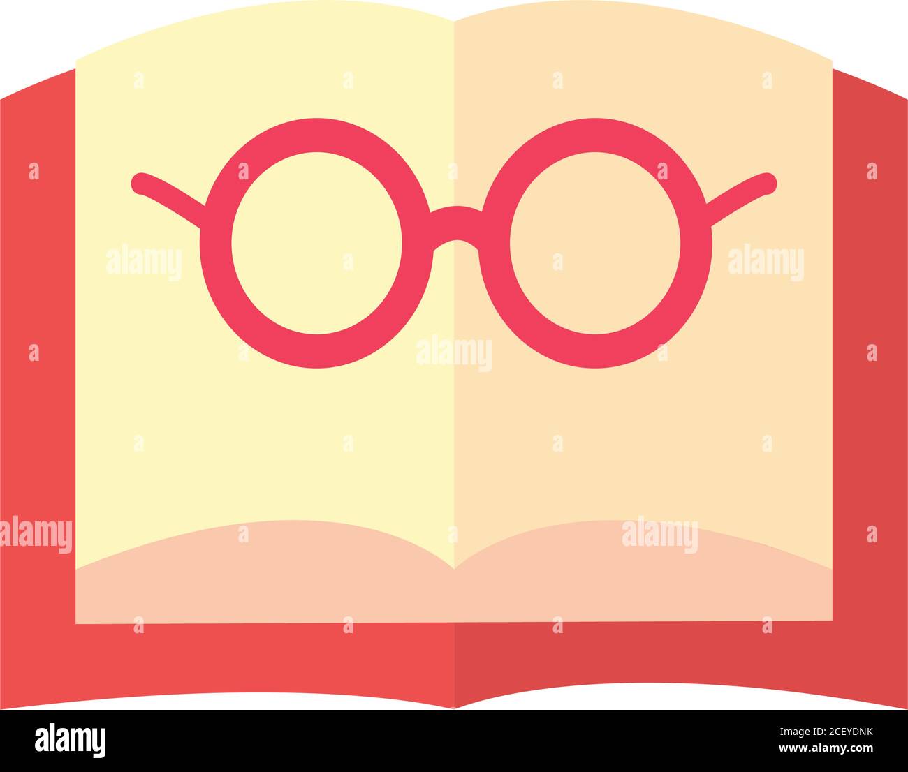 open book with glasses flat style icon design, Education literature and ...