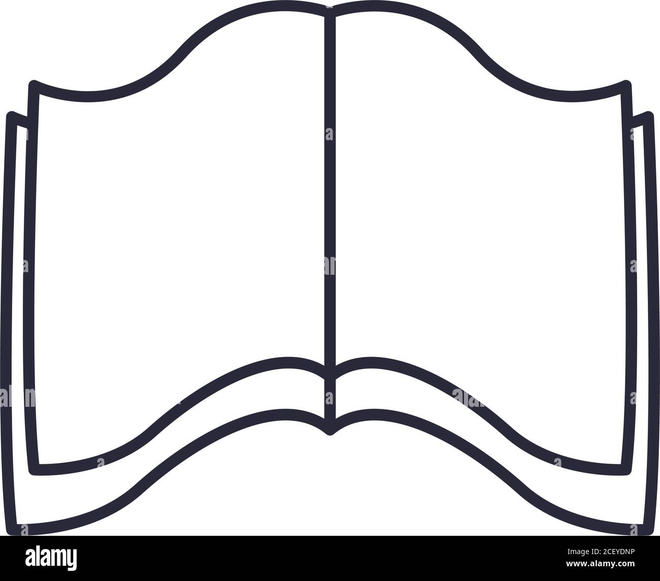 open book line style icon design, Education literature and read theme ...