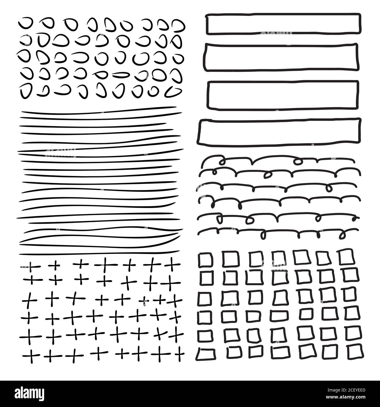 Set of grunge vector shapes. Abstract painted brush strokes, frames ...