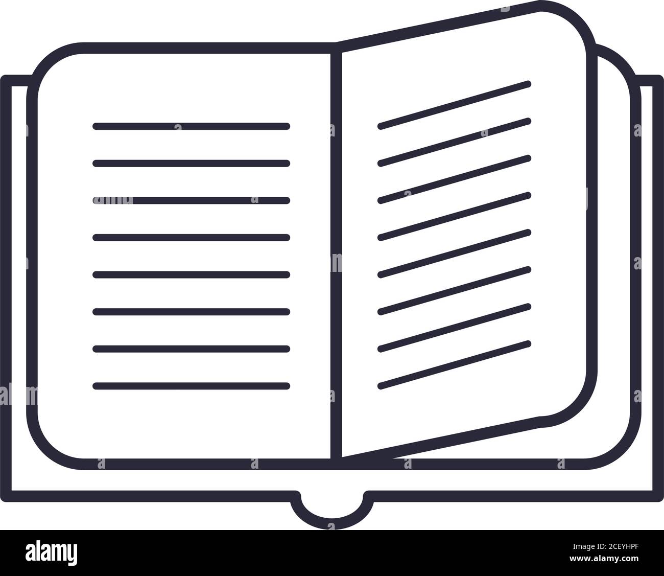 open book line style icon design, Education literature and read theme ...