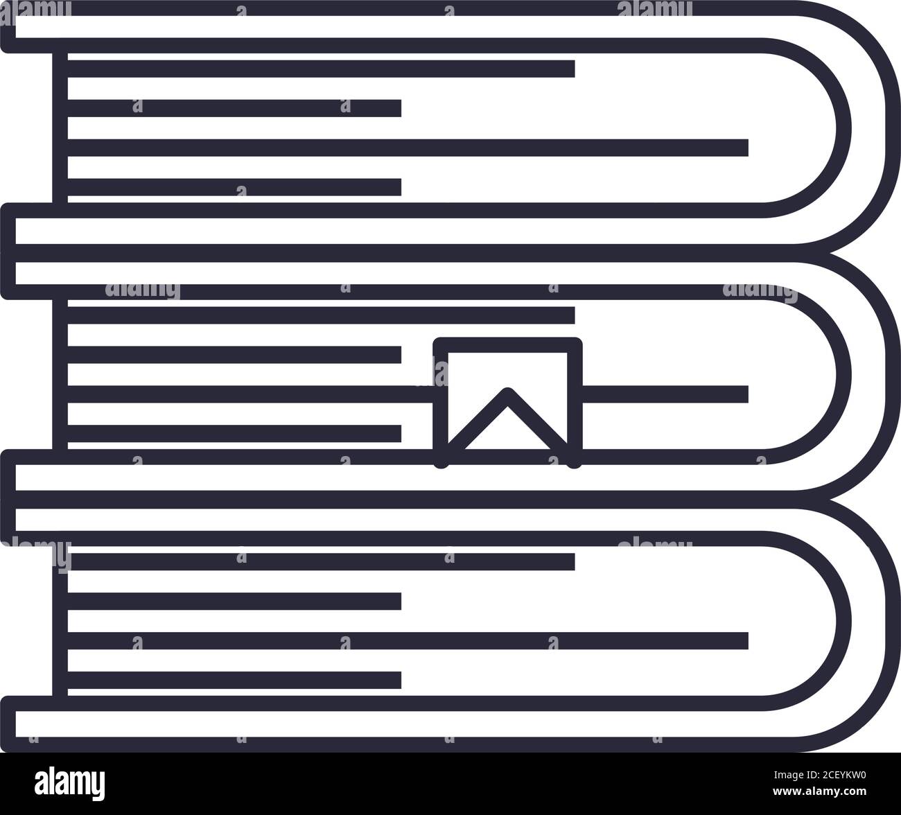 books line style icon design, Education literature and read theme ...