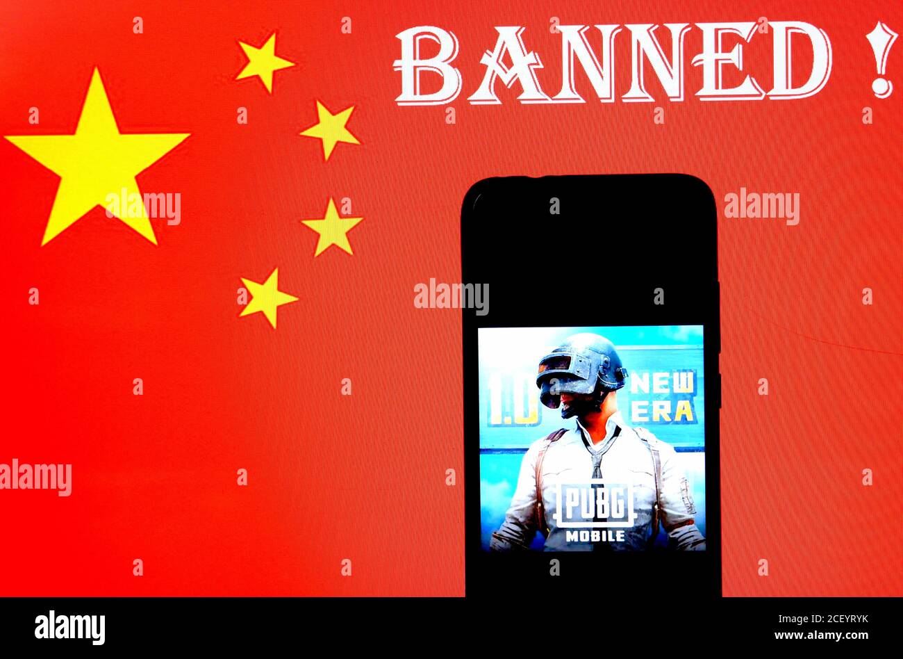 India. 2nd Sep, 2020. In this photo illustration a PUBG Video game application Logo seen displayed on a smartphone.PUBG has been banned by Indian Government from 2nd September 2020 Credit: Avishek Das/SOPA Images/ZUMA Wire/Alamy Live News Stock Photo