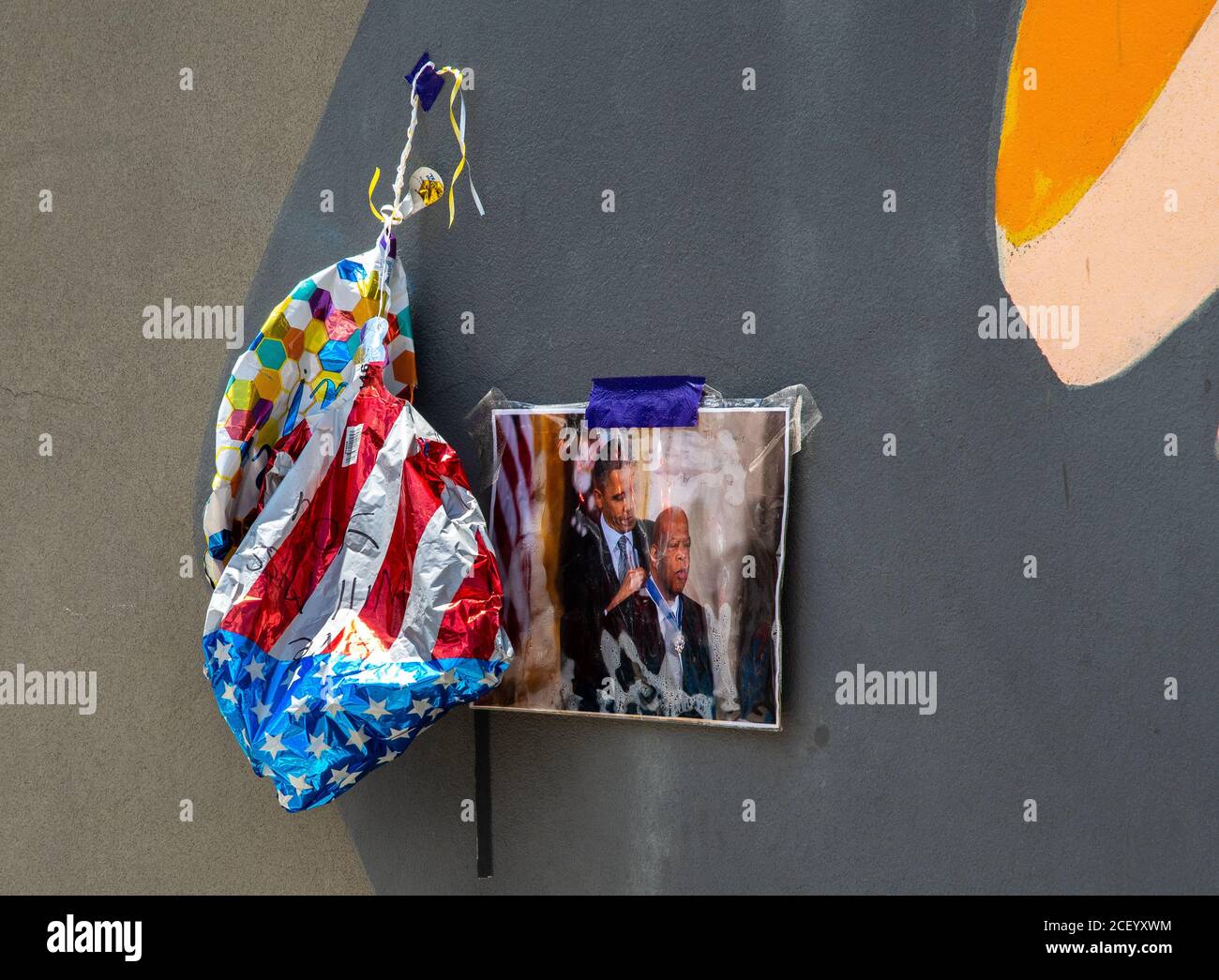 John Lewis hero mural, Sweet Auburn district, Atlanta, Stock