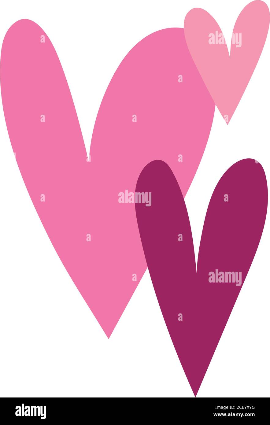 love romantic hearts ornament isolated icon white background vector and ...