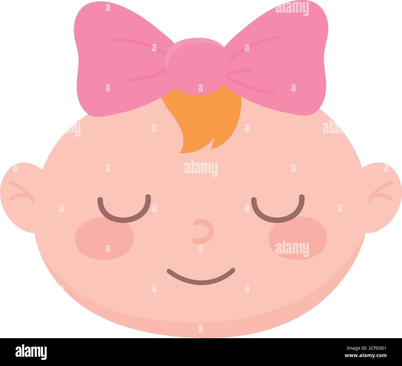 baby shower, cute face little girl with bow, celebration welcome ...