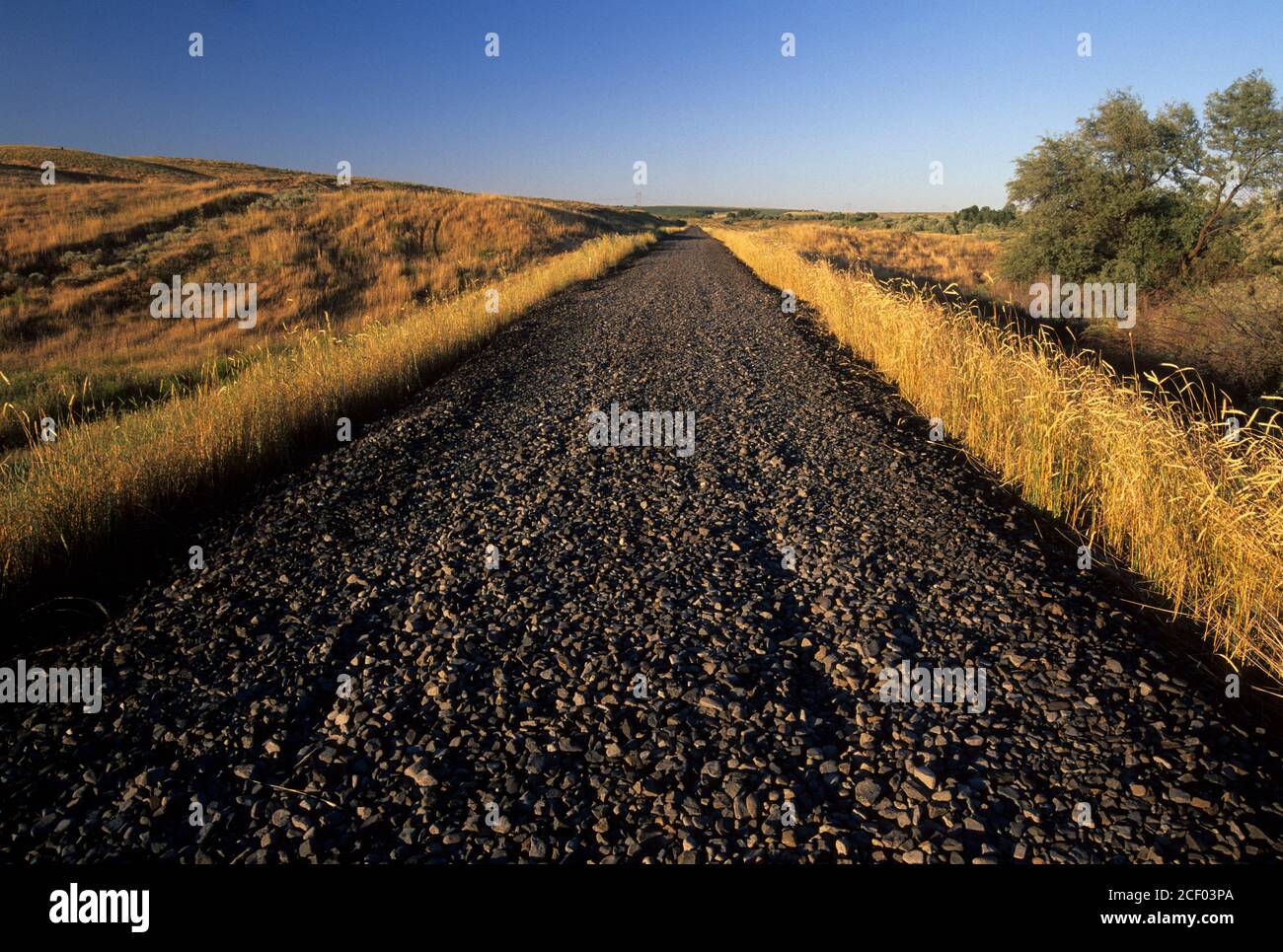 Rail trail, Columbia Plateau Trail State Park, Washington Stock Photo