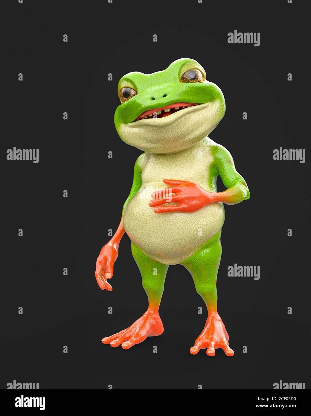 cute little frog is standing up isolated, 3d illustration Stock Photo -  Alamy