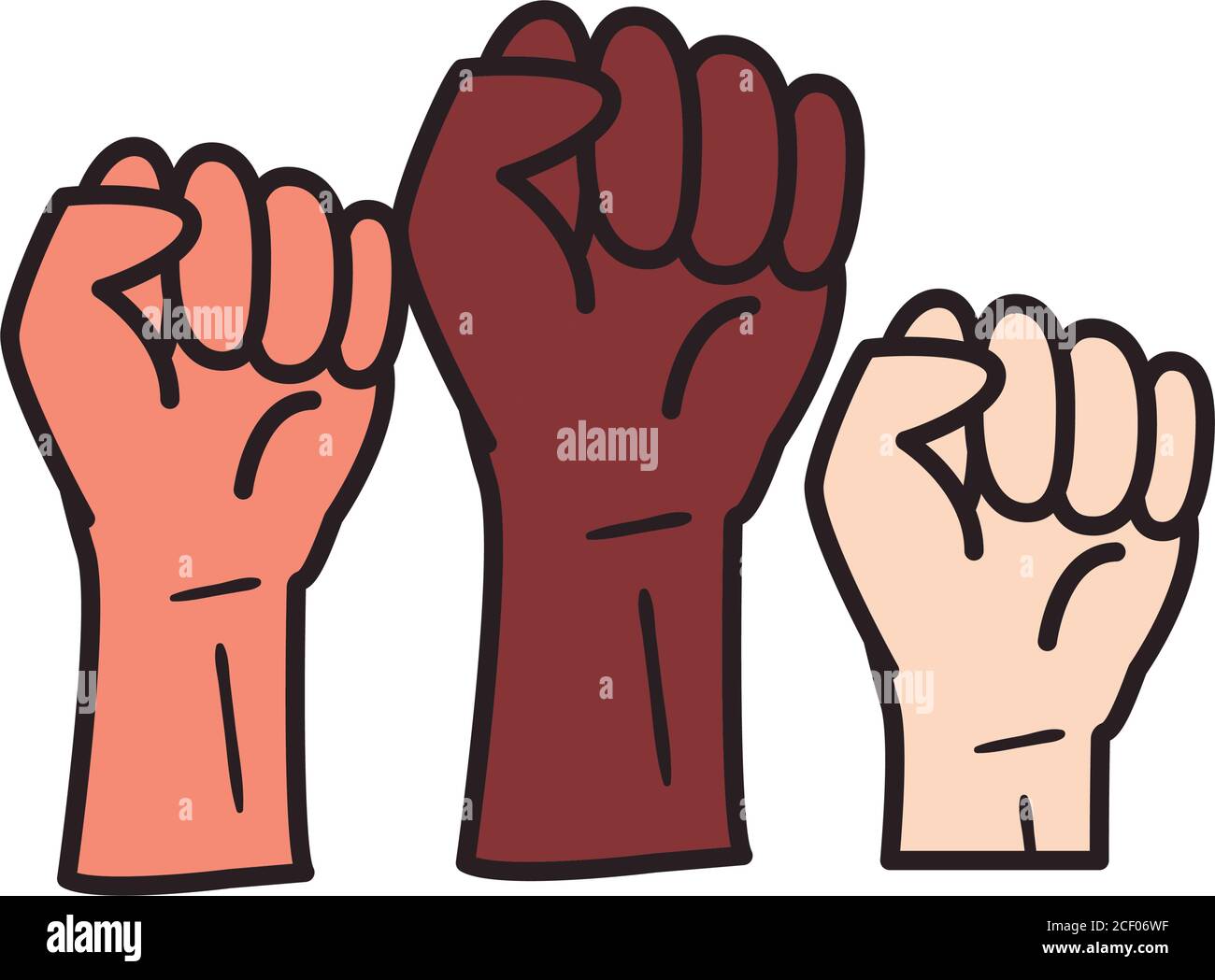 Black And White Fists Hands Line And Fill Style Icon Design Of Black Lives Matter Protest Justice And Racism Theme Vector Illustration Stock Vector Image Art Alamy