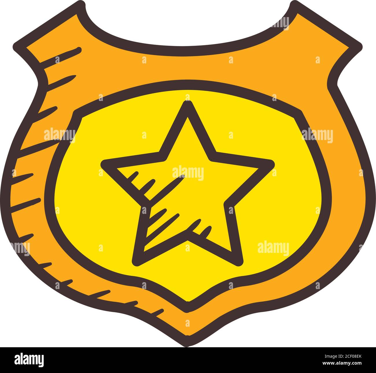 police star inside shield line and fill style icon design, Officer cop ...