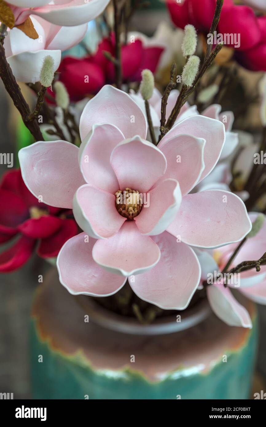 Handmade fake flowers for interior decoration Stock Photo Alamy