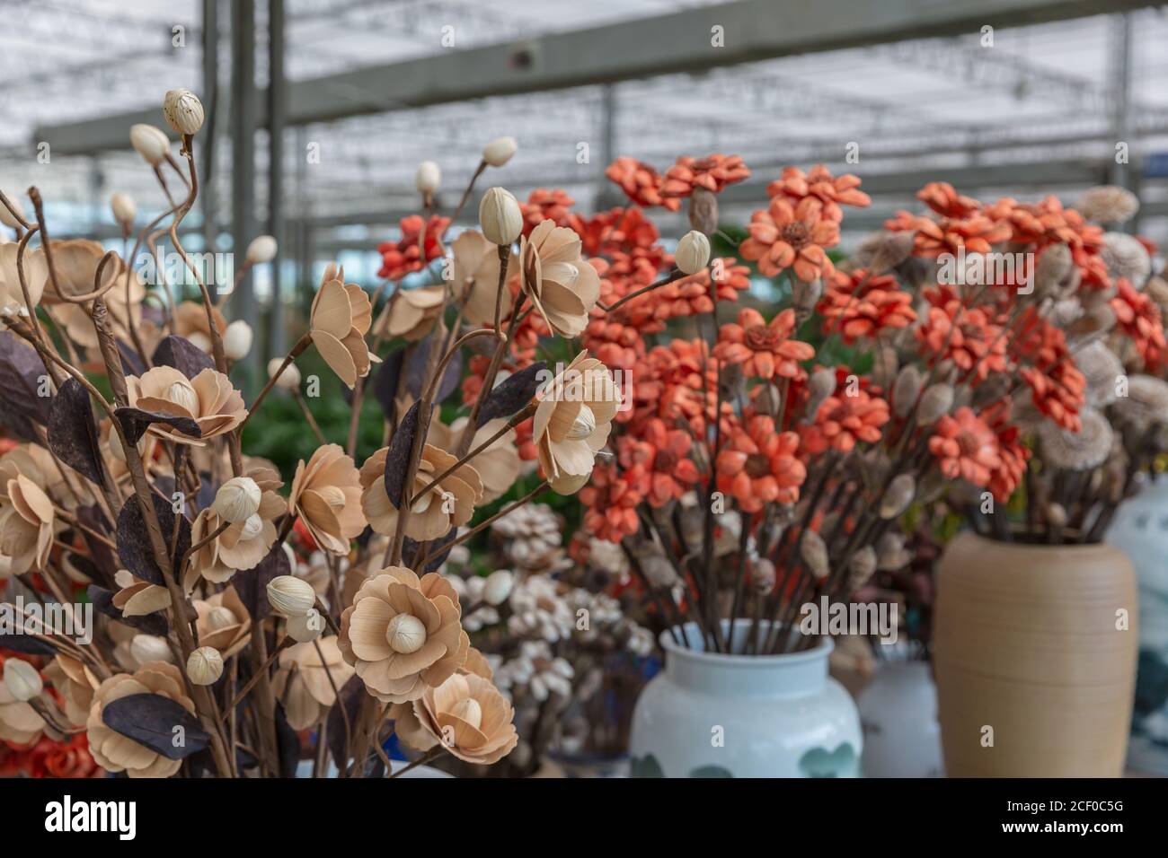 Handmade fake flowers for interior decoration Stock Photo Alamy