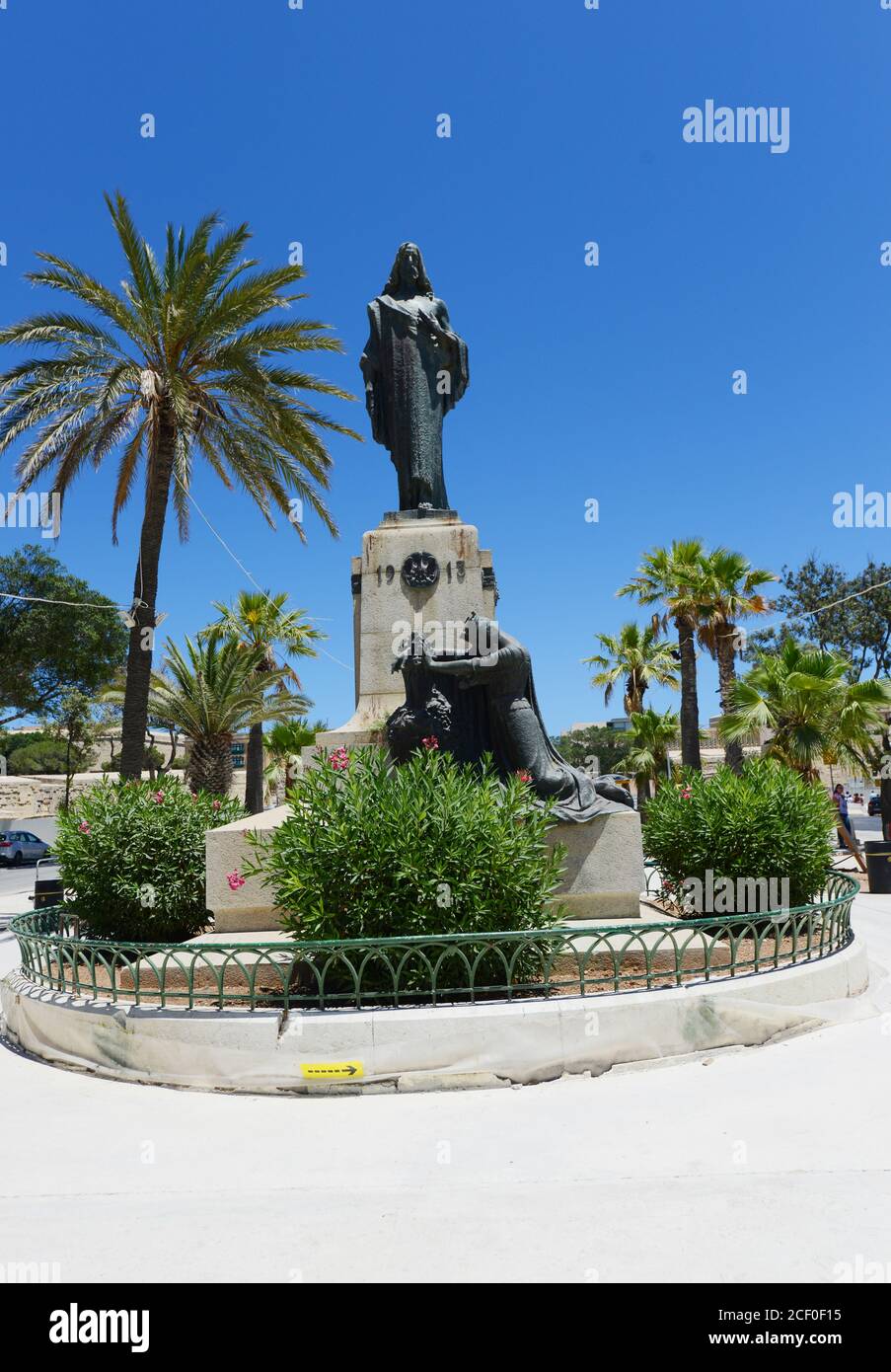 Christ the King statue in Floriana, Malta. Stock Photo