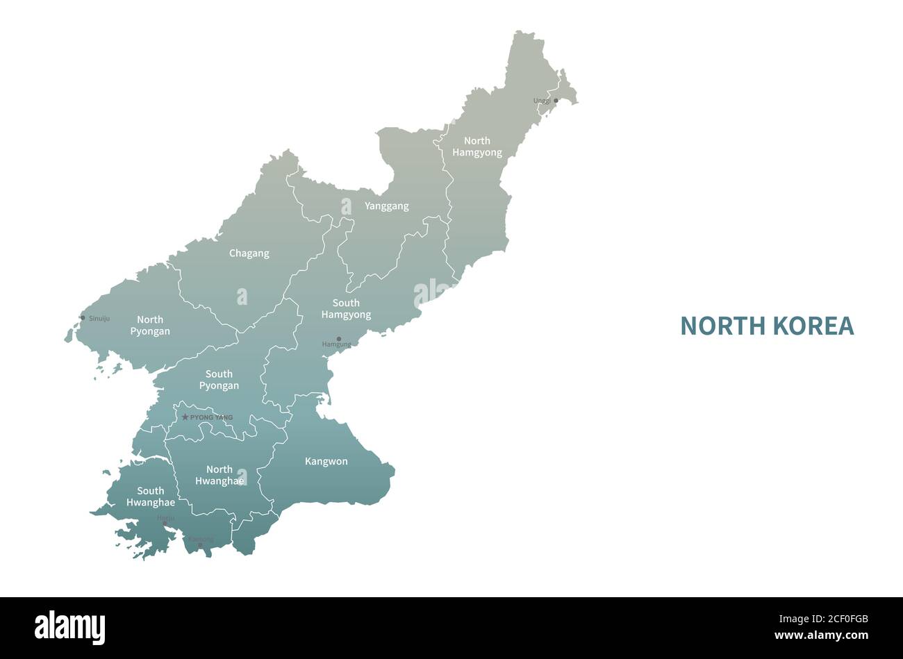 North Korea vector map. Country Map Green Series Stock Vector Image