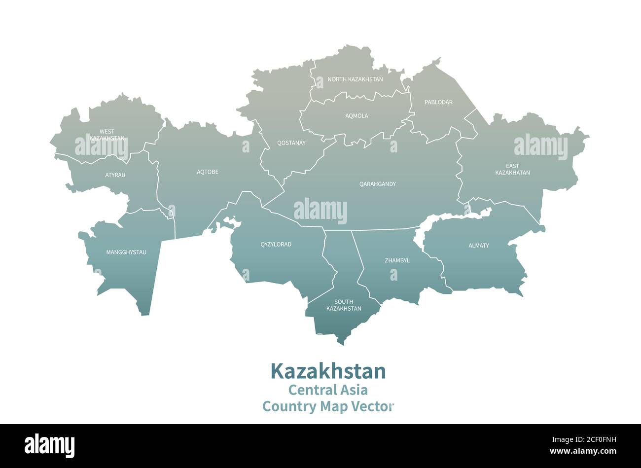 kazakhstan vector map. Country Map Green Series. Stock Vector