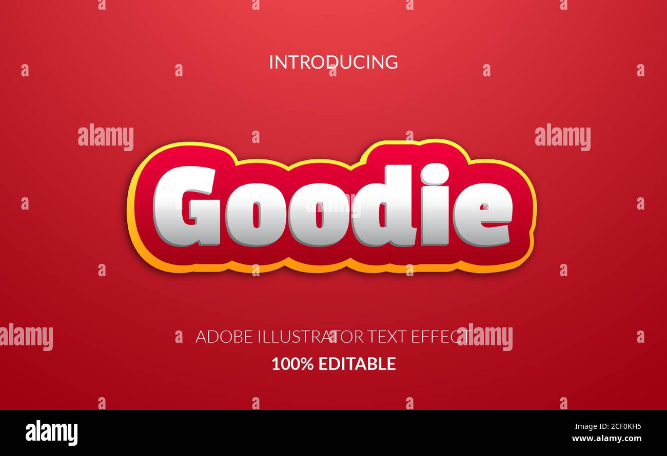 Goodie Silver And Red Yellow Text Effect For Food Beverages Logo Text Effect Adobe Illustrator Full Editable Text Effect Stock Vector Image Art Alamy