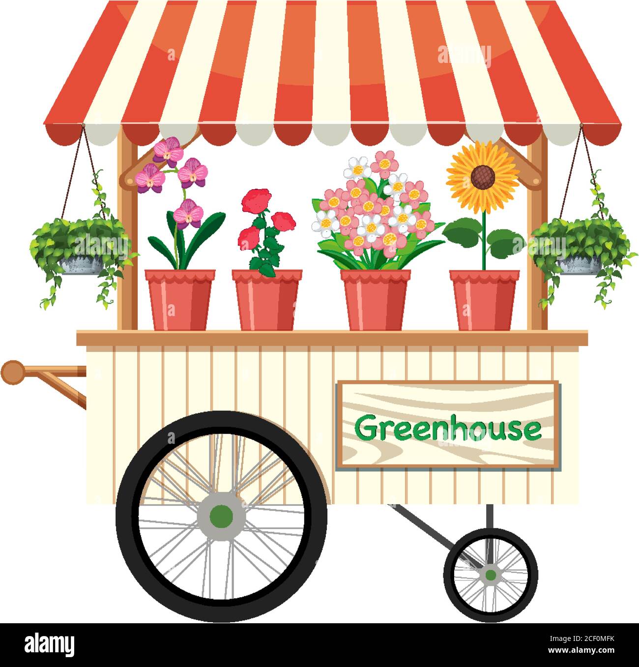 Isolated flower vendor cart illustration Stock Vector Image & Art Alamy