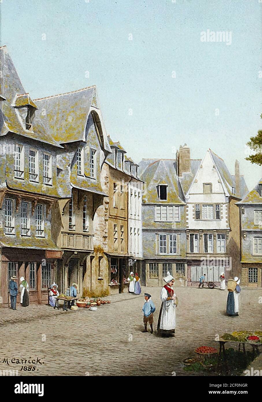 Carrick John Mulcaster - Guingamp Brittany - British School - 19th  Century Stock Photo