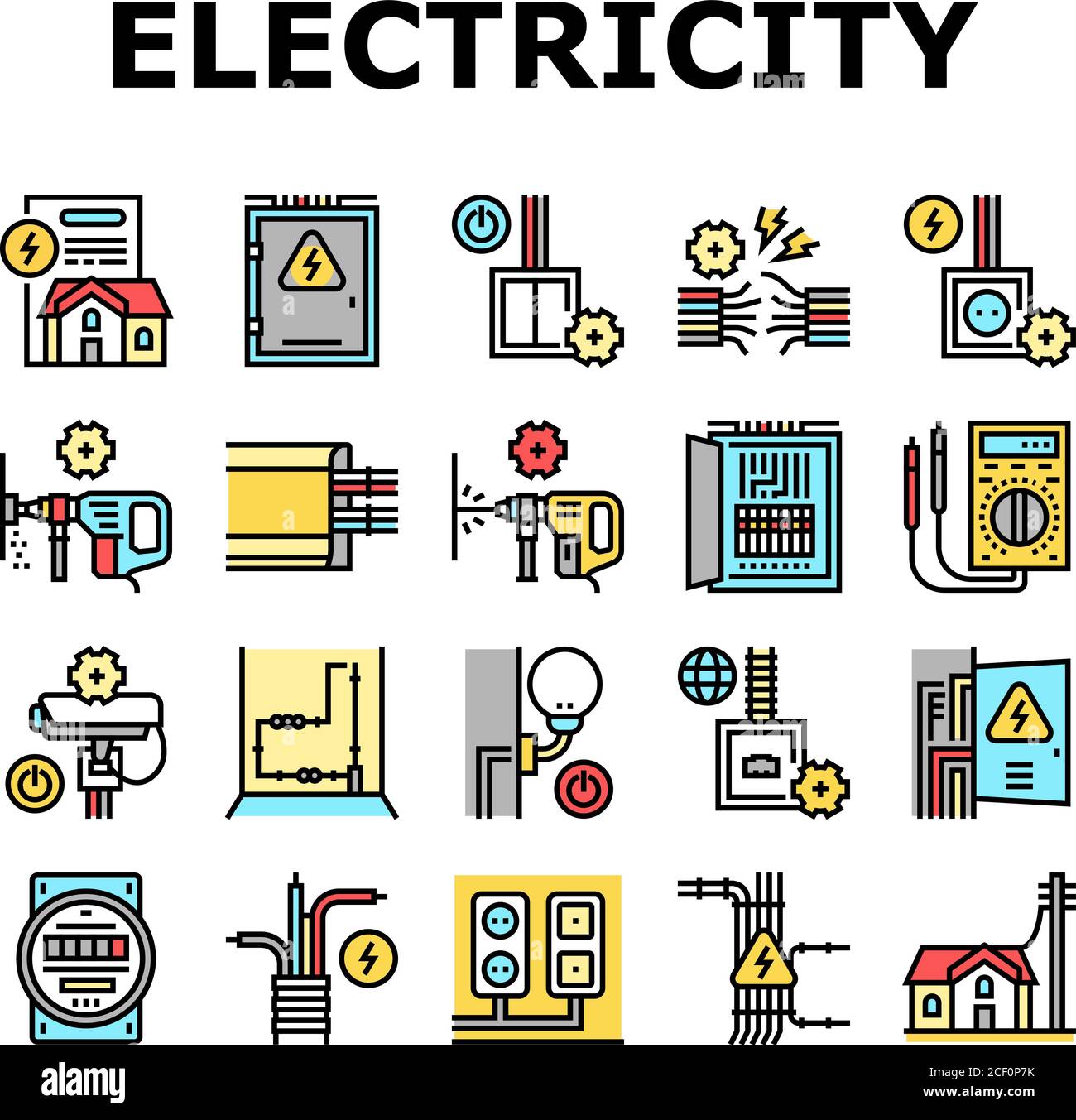 Electrical Installation Tool Icons Set Vector Stock Vector Image & Art ...