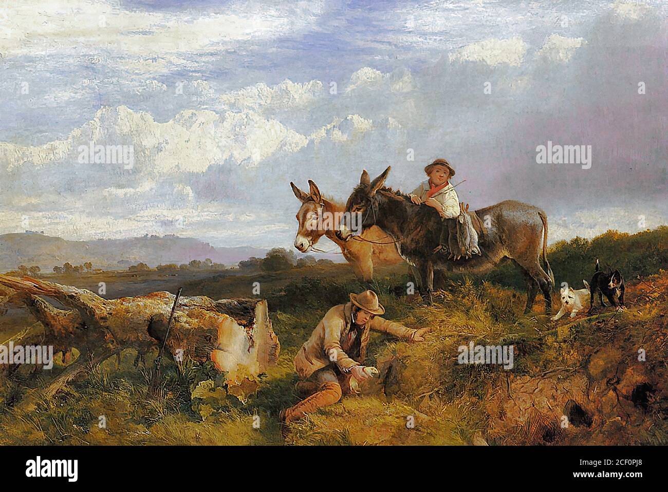 Cole Ferreting in Surrey British School 19th Century Stock