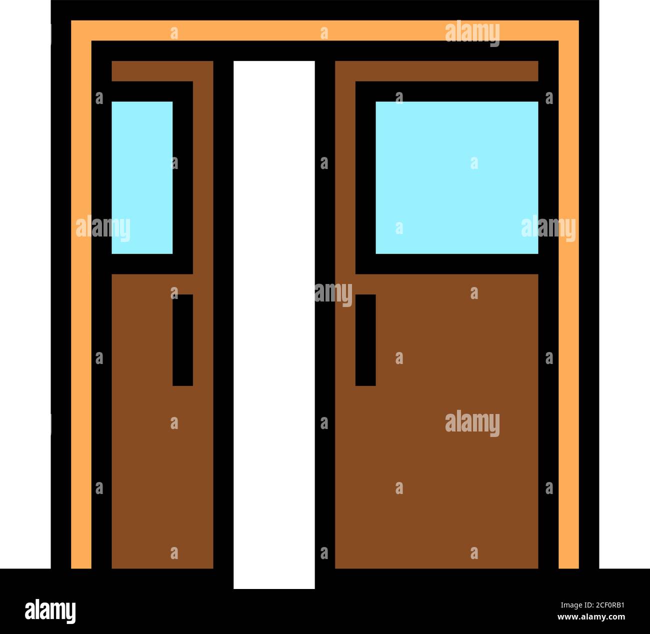 sliding double door color icon vector illustration Stock Vector Image