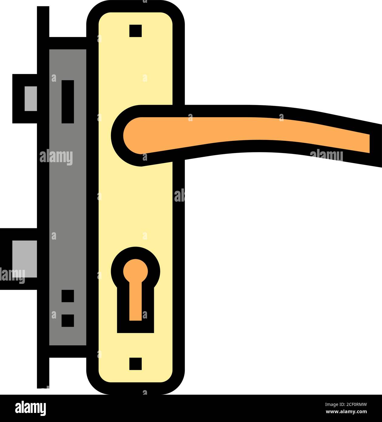 door handle and lock color icon vector illustration Stock Vector Image ...
