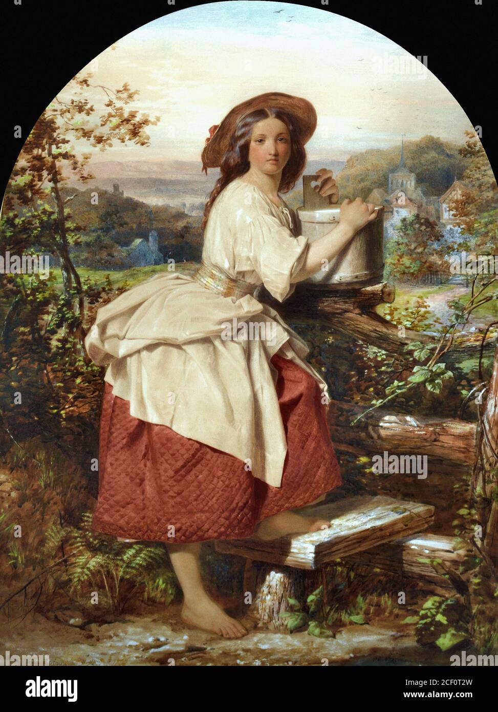 Corbould Edward Henry - the Milkmaid - British School - 19th  Century Stock Photo