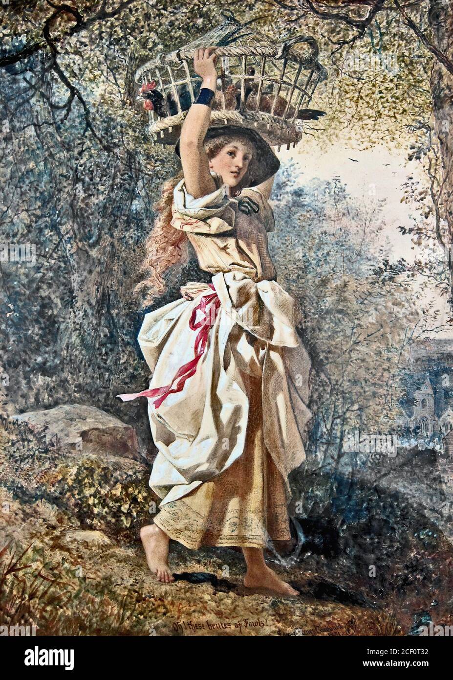 Corbould Edward Henry - the Poultry Girl - British School - 19th  Century Stock Photo