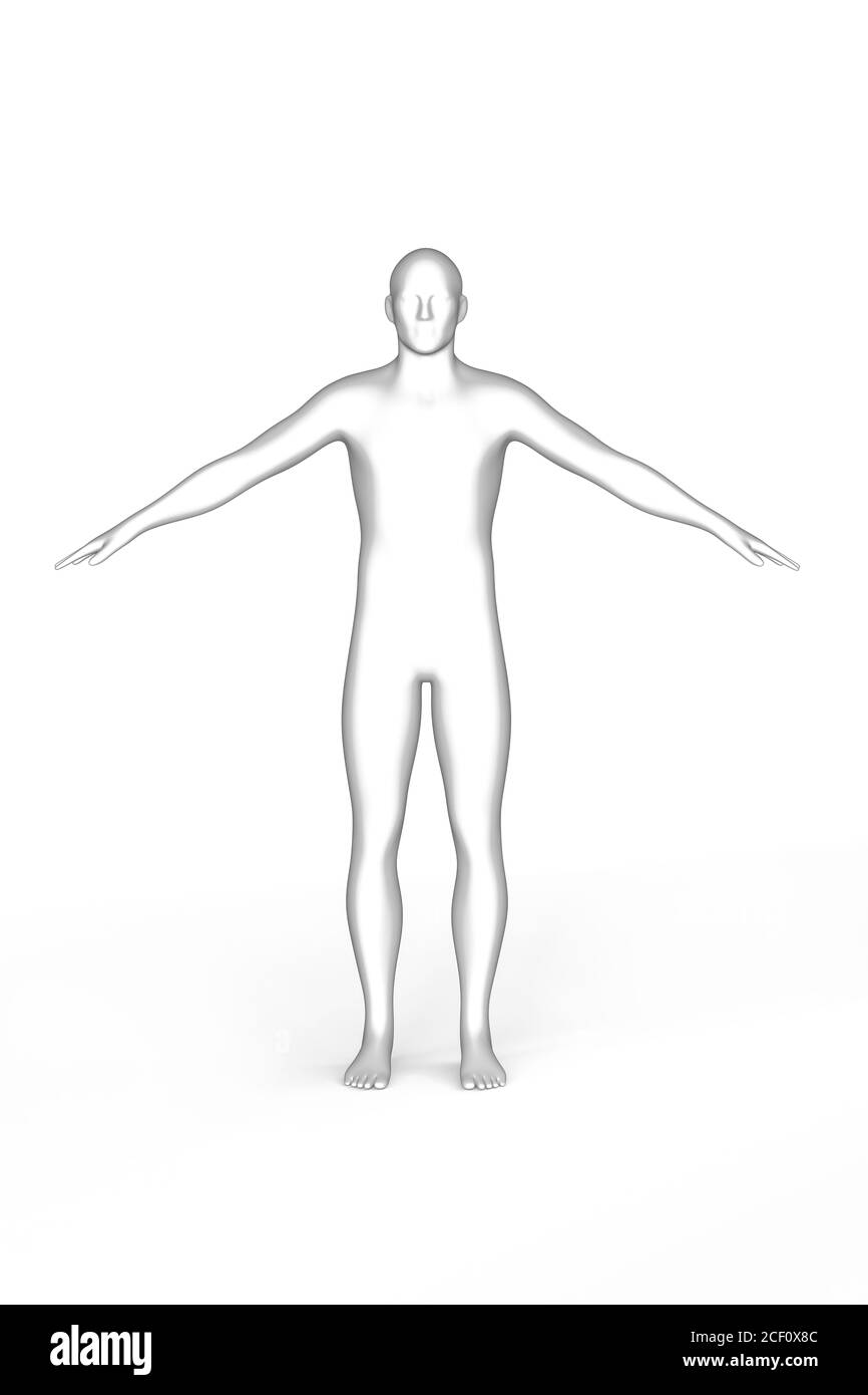 Character 3D Rendering Illustration,creative Man T Pose,of