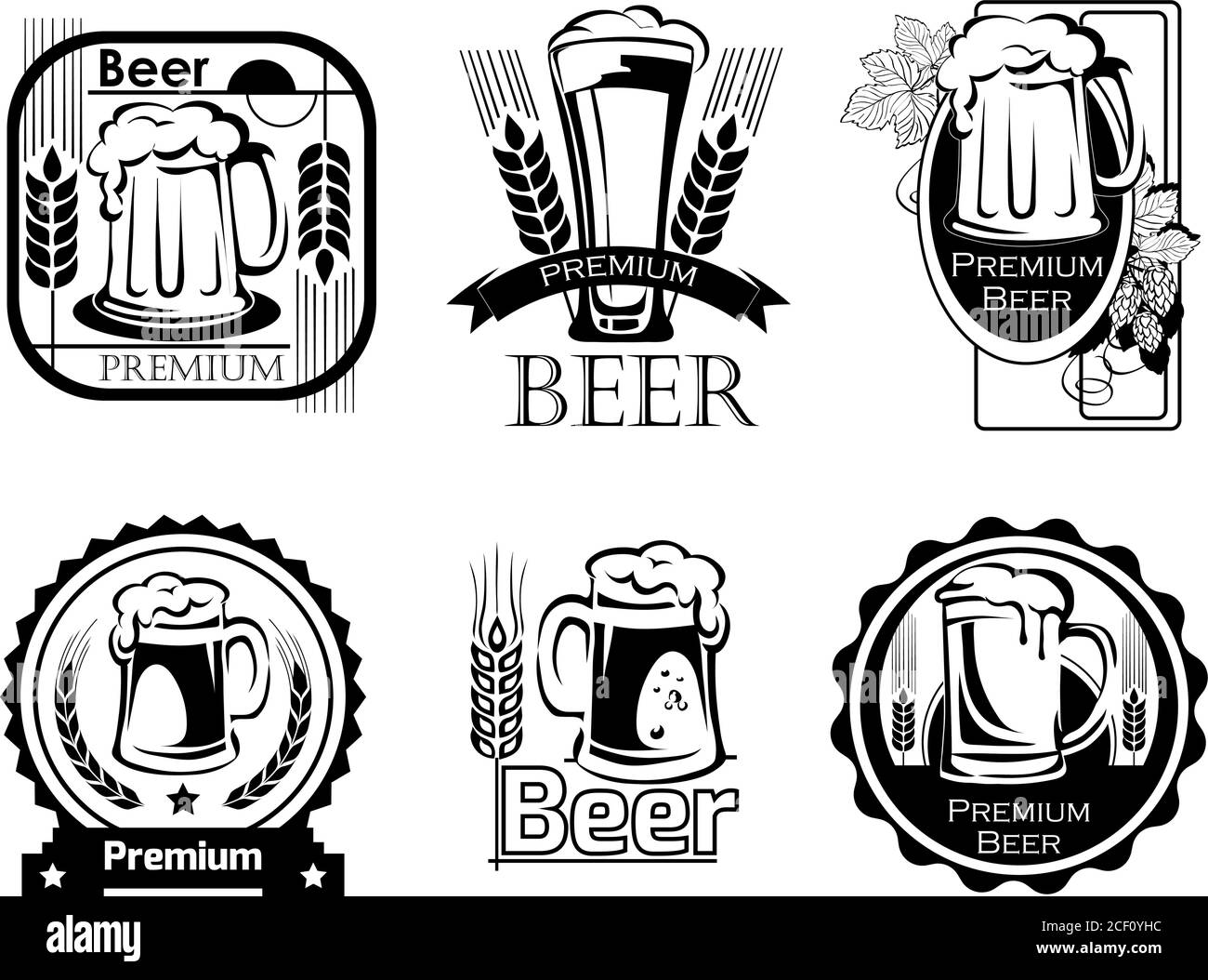 beer, beer mug, logo, hop, vector, illustration, elements of graphic