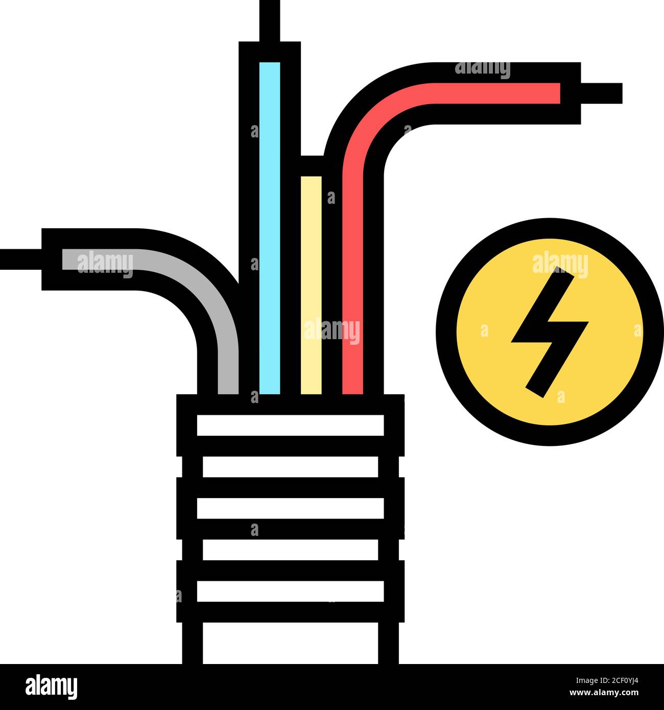 electricity cable color icon vector illustration Stock Vector Image ...