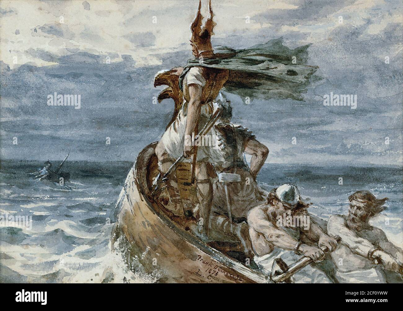 Dicksee Frank Vikings Heading for Land British School 19th Century Stock Photo Alamy