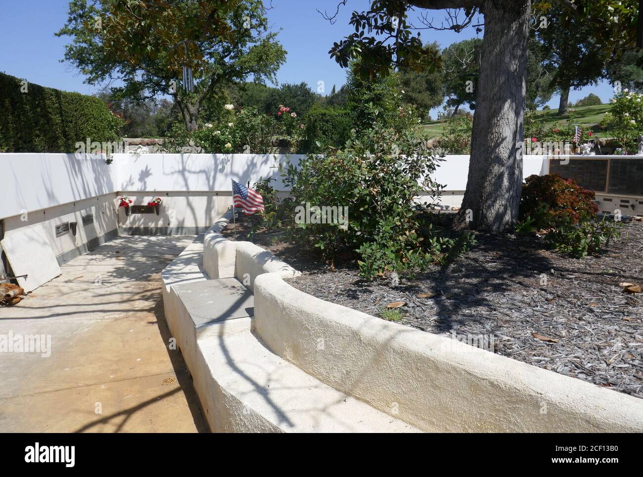 Westlake Village, California, USA 2nd September 2020 A general view of atmosphere of George O'Hanlon Grave (unmarked, ashes scattered here) at Pierce Brothers Valley Oaks Memorial Park on September 2, 2020 in Westlake Village, California, USA. Photo by Barry King/Alamy Stock Photo Stock Photo