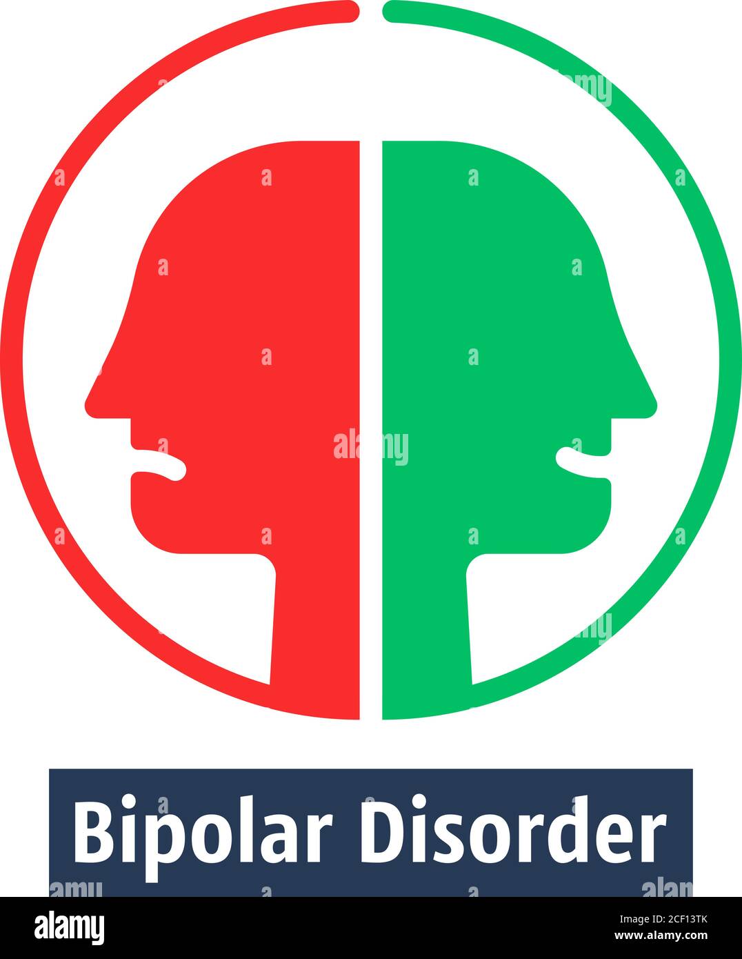 human heads like bipolar disorder Stock Vector