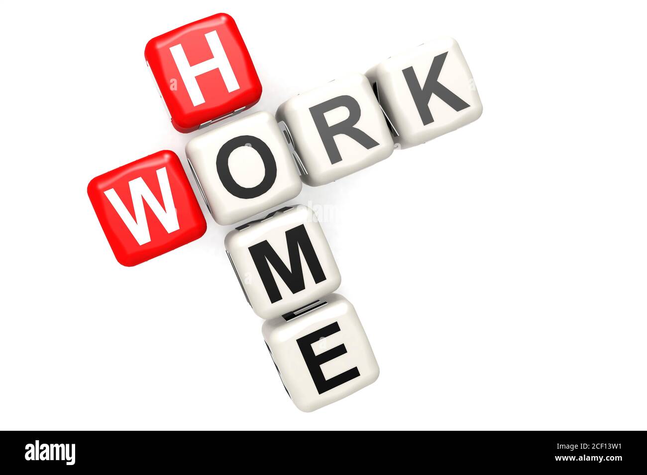 Work home block, concept of home from work , 3D rendering Stock Photo ...