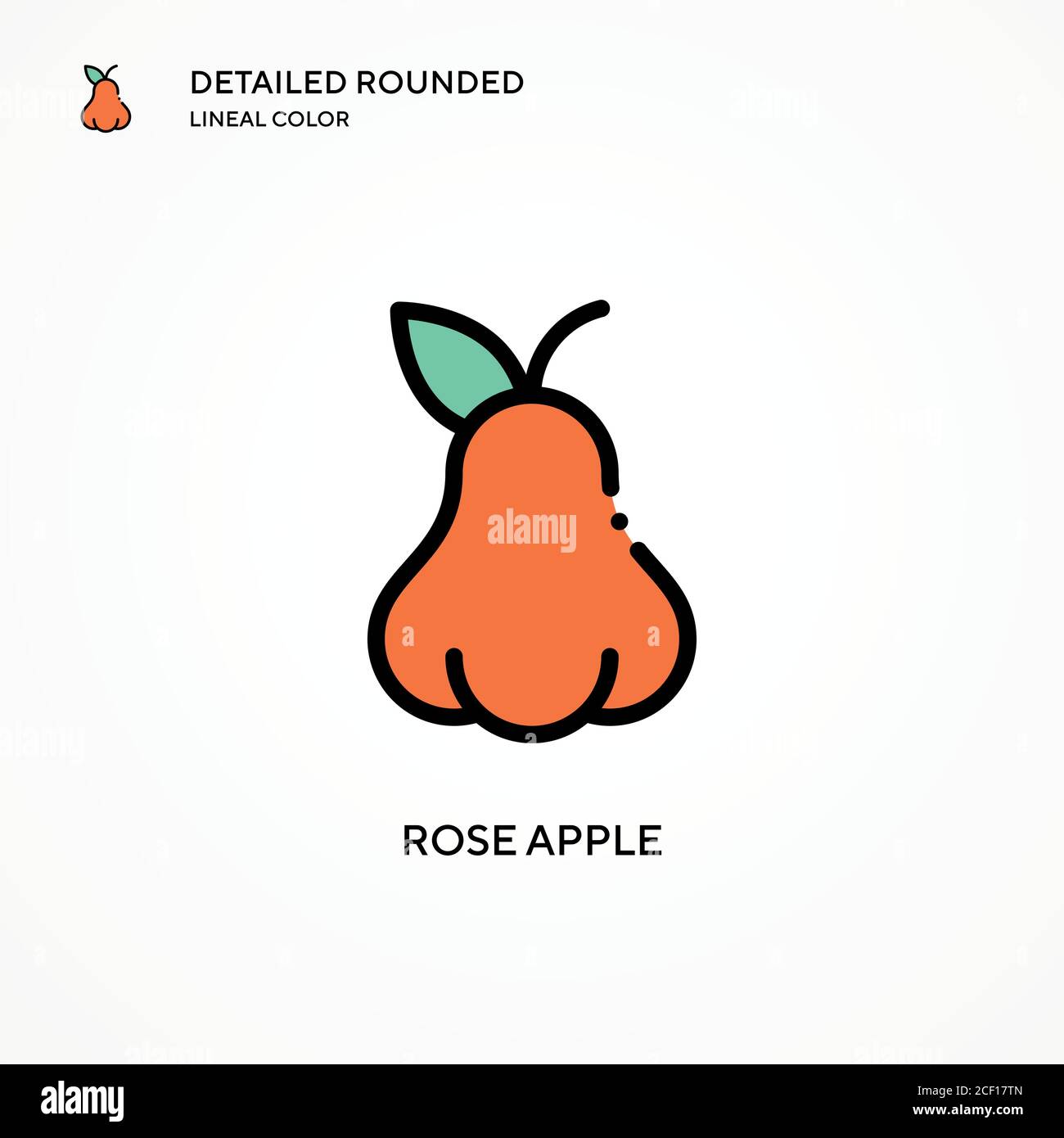 Rose apple vector icon. Modern vector illustration concepts. Easy to edit and customize Stock
