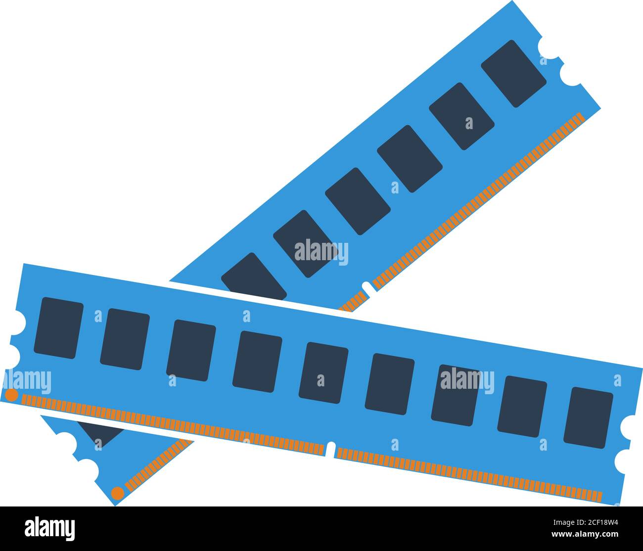Computer Memory Icon. Flat Color Design. Vector Illustration Stock
