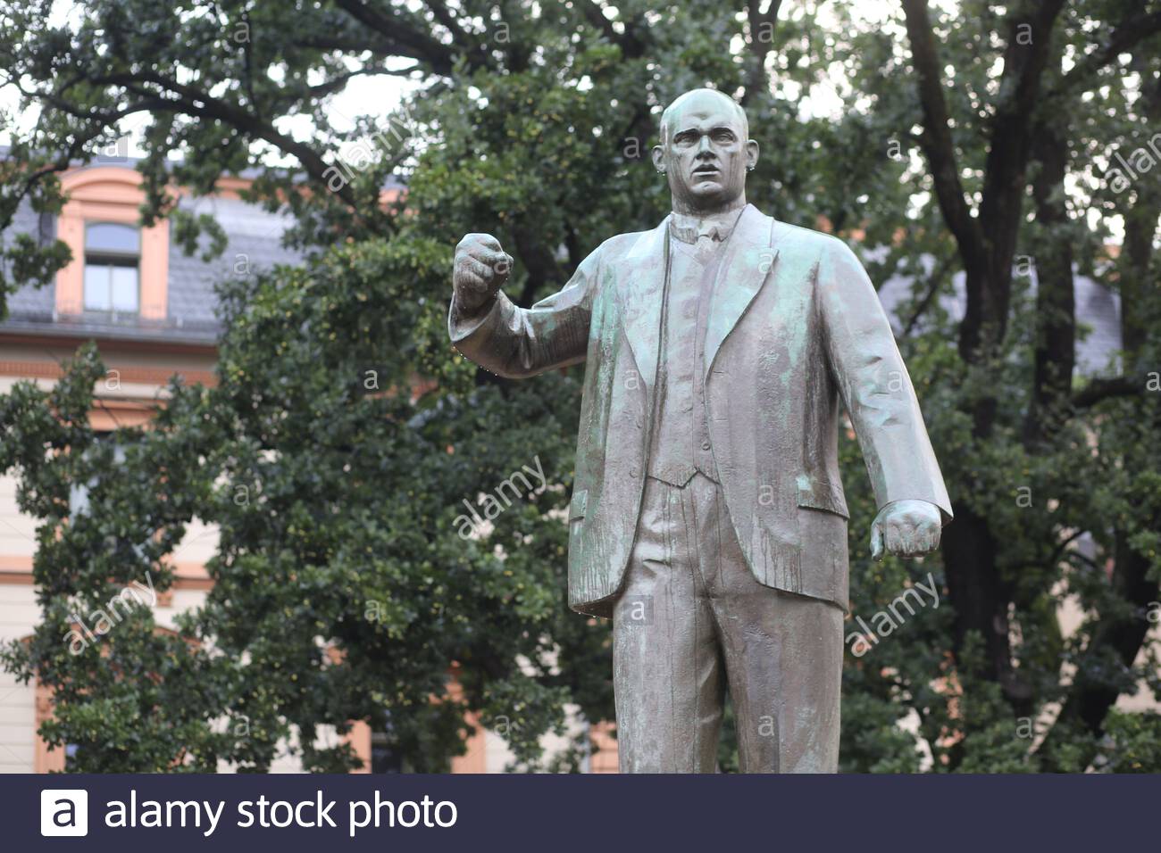 A statue of Ernst Thälmann, a German communist politician, and leader
