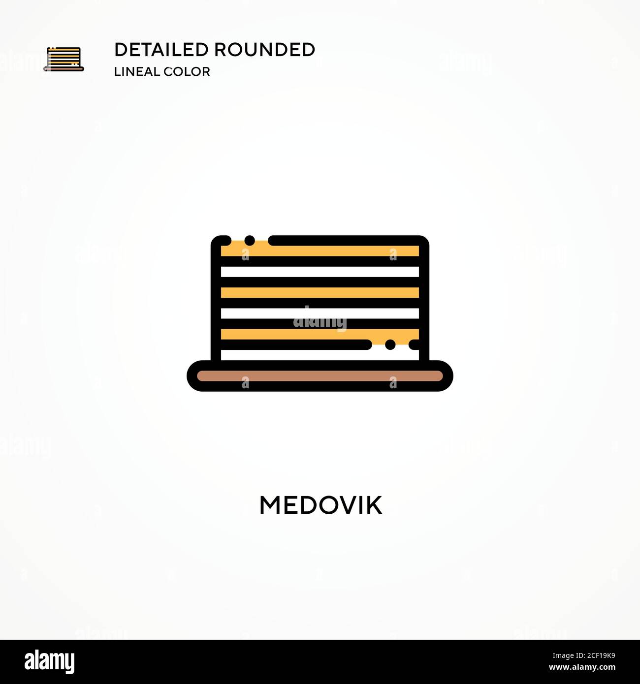 Medovik vector icon. Modern vector illustration concepts. Easy to edit and customize. Stock Vector