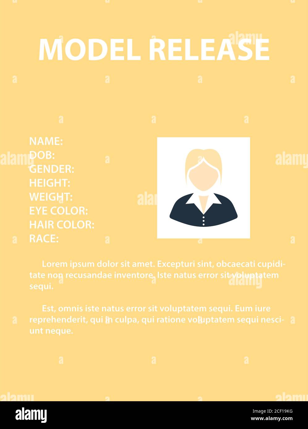 Icon Of Model Release Document. Flat Color Design. Vector Illustration