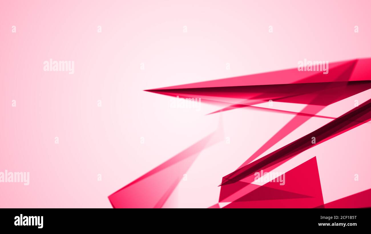 geometric abstraction, pink geometrical triangulation with random ...